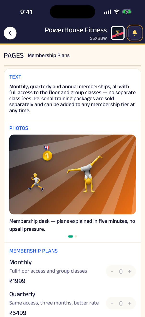 The Membership Plans page