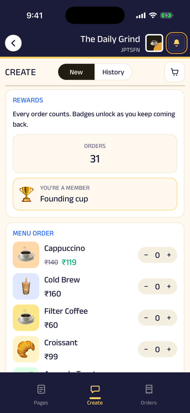 Your rewards standing — thirty-one orders in