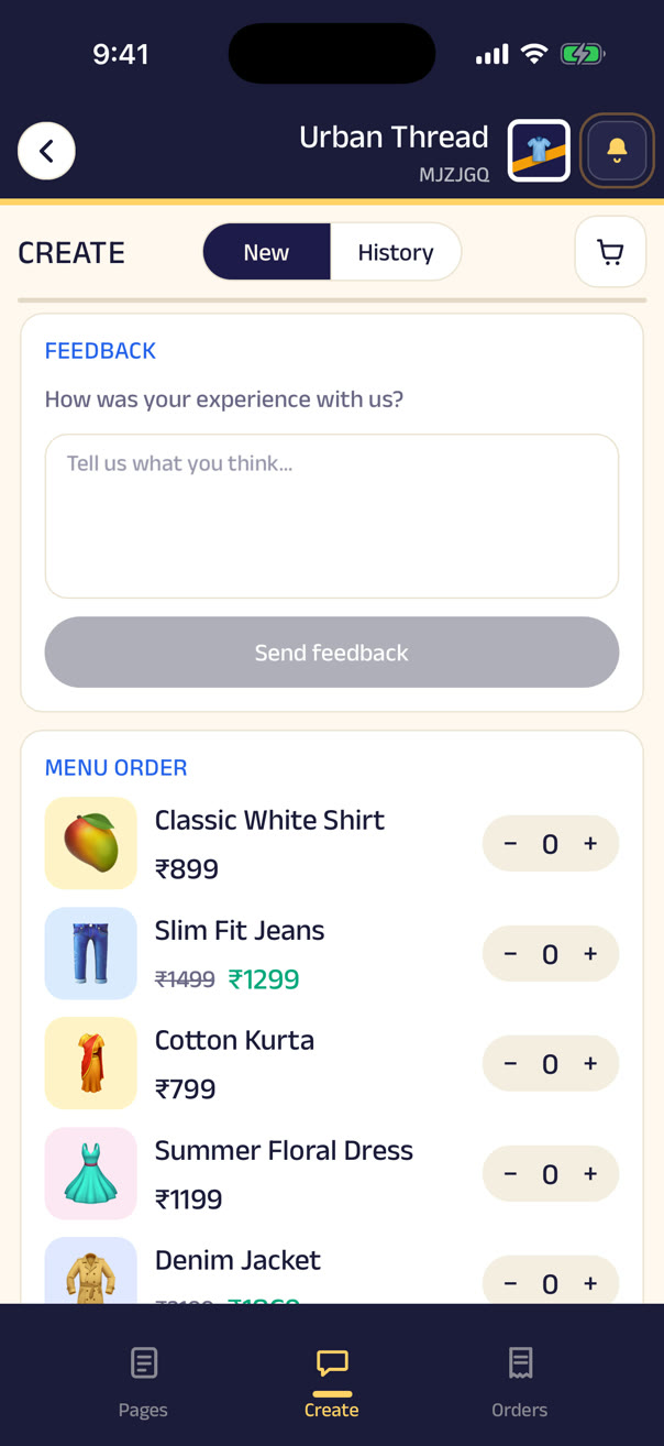 Feedback, asked after the order