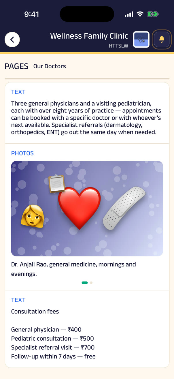 The Our Doctors page
